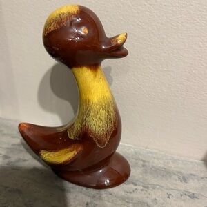 Brown yellow Gold Blue Mountain Pottery Duck BMP Vintage